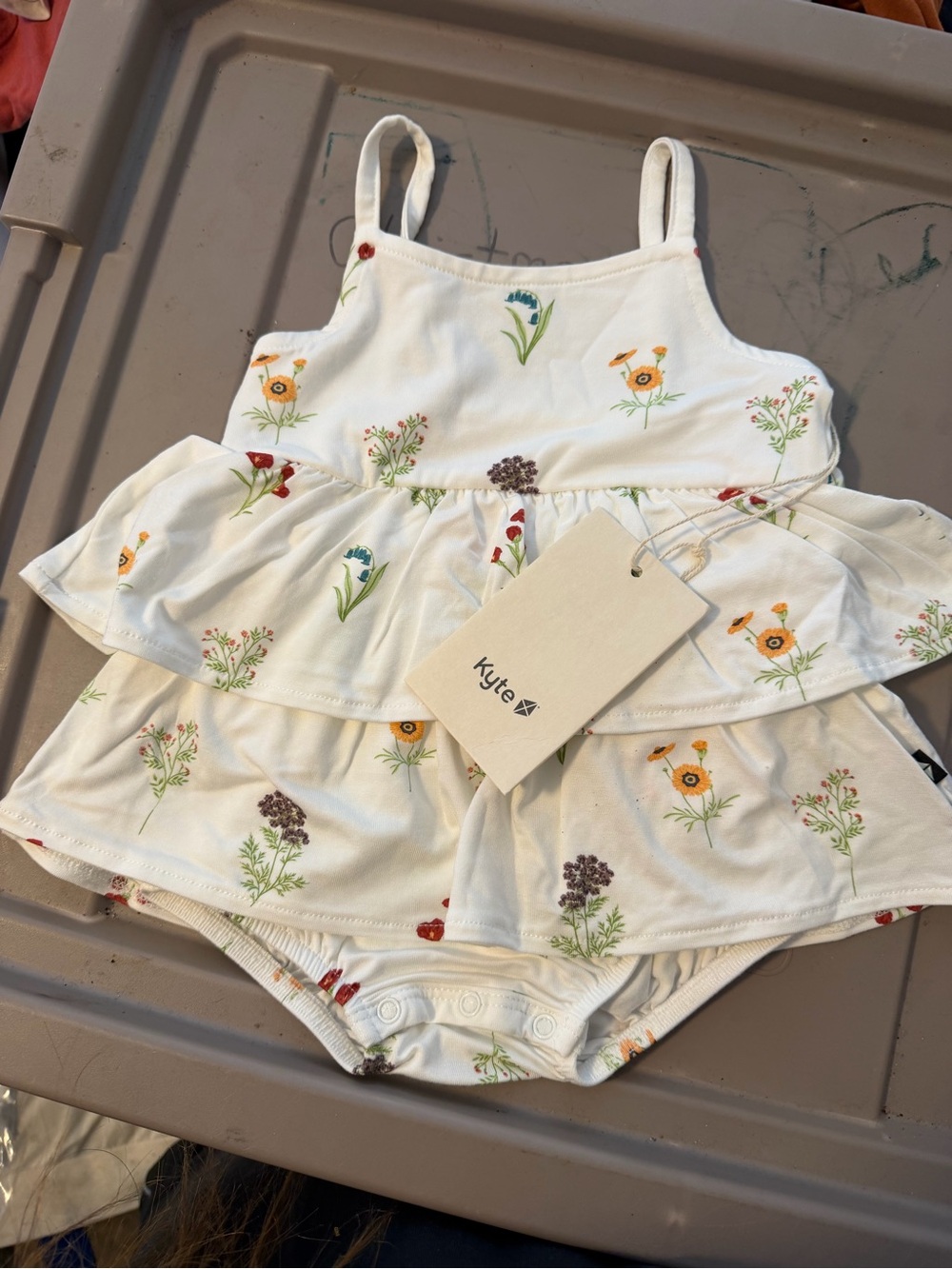Kyte baby Spaghetti strap ruffle romper